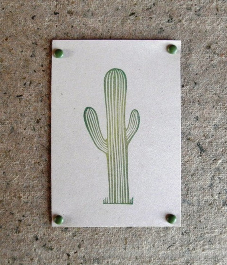 cactus hand carved rubber stamp image 1