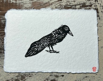 Jessie the Crow hand pulled original block print