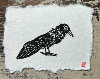 Jessie the Crow hand pulled original block print