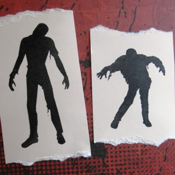 zombies clear polymer rubber stamp set