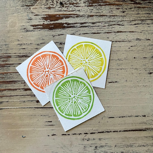 citrus stamp orange lemon lime hand carved stamp