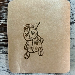 Sweet little voodoo dude hand carved rubber stamp image 3