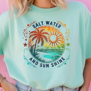 Salt Water Sunshine Shirt: Retro Beach Vibes Tee