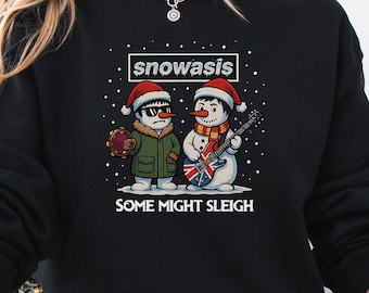 Snowasis Christmas Sweatshirt: Funny Snowman Band Parody Jumper