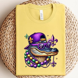 Mardi Gras Gator Shirt: Fat Tuesday Alligator Carnival Tee