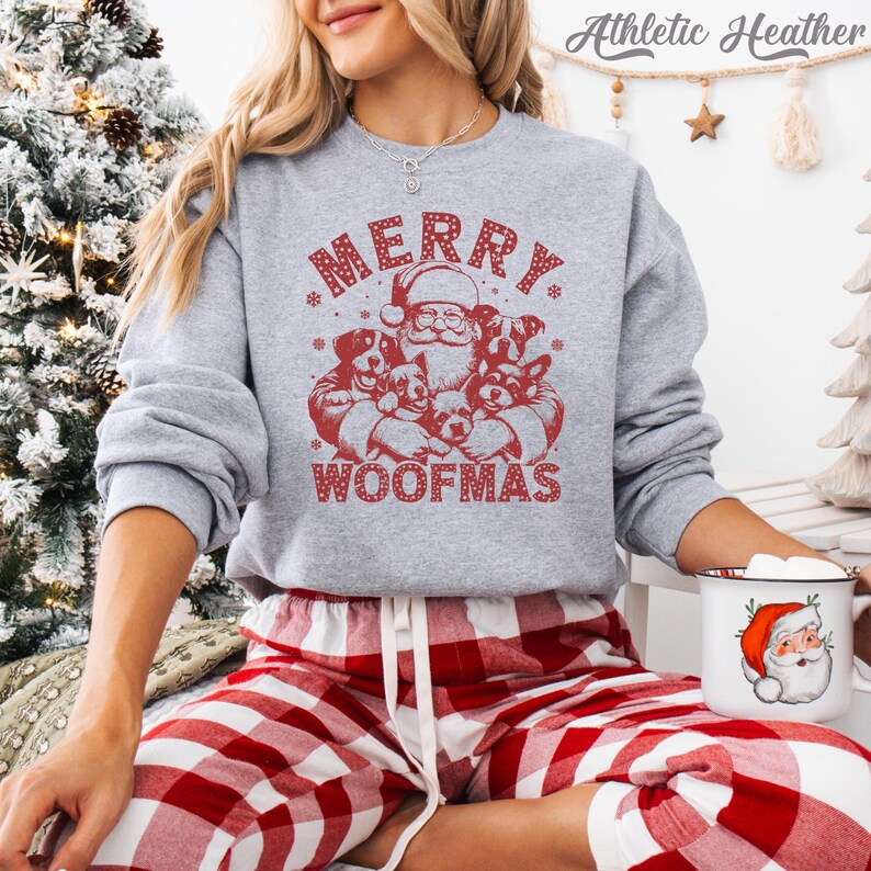 Sudadera navideña para mamá perruna: regalo de Feliz Navidad Athletic Heather