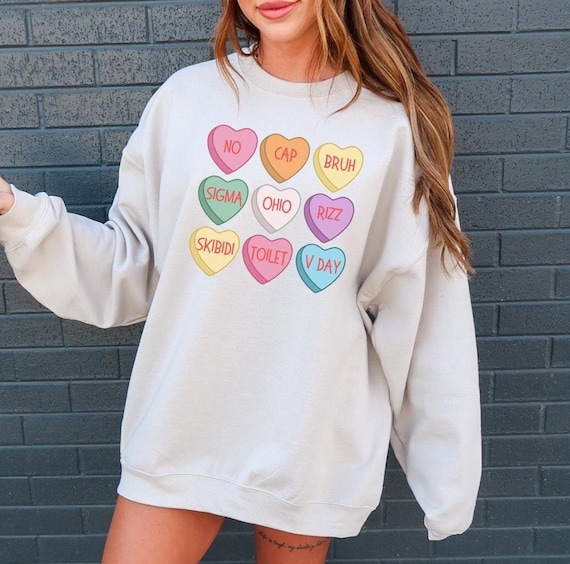 Skibidi Valentine's Day Sweatshirt: Conversation Hearts T-shirt