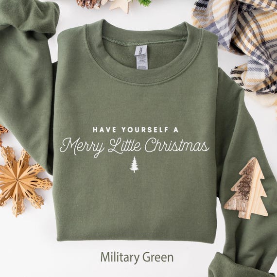 Merry Christmas Sweatshirt: Minimalist Holiday Quote Shirt
