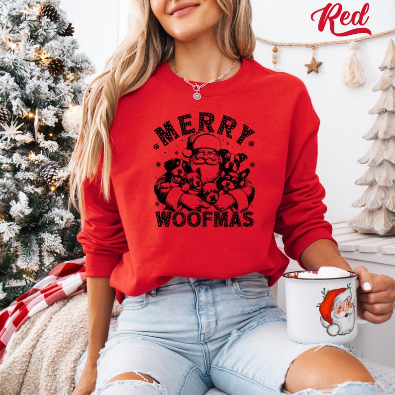 Sudadera navideña para mamá perruna: regalo de Feliz Navidad Red