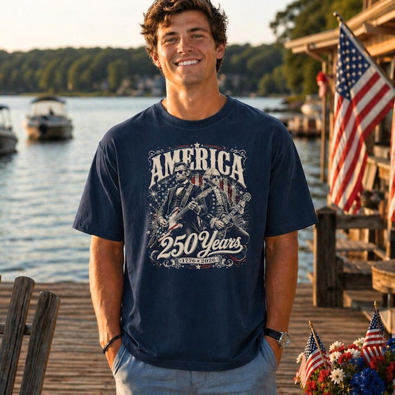 Abraham Lincoln USA 250 Years of Freedom Shirt, 1776-2026 American Anniversary Shirt, 4th of July T-Shirt, George Washington USA 250 Years