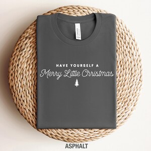 Merry Christmas Sweatshirt: Minimalist Holiday Quote Shirt Asphalt