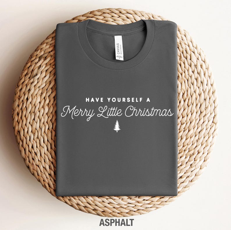 Merry Christmas Sweatshirt: Minimalist Holiday Quote Shirt Asphalt