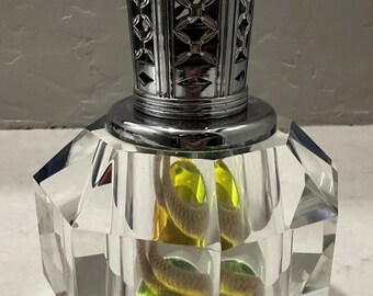 Vintage Iridescent Scentier Crystal Oil Diffuser Lamp 5in 4lbs