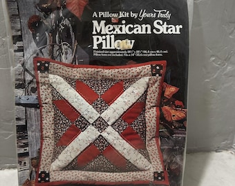 Kit para hacer almohadas con estampado de estrella mexicana de la marca Yours Truly Quilted, estilo vintage de los años 70, 45 cm (18 pulgadas)