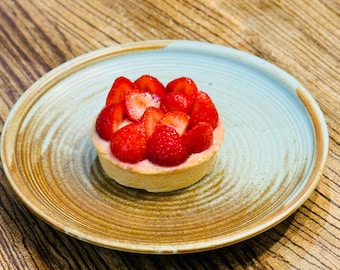 Rustic Round Ceramic Plates – Vintage Textured Design – 8.25” (Set of 6)