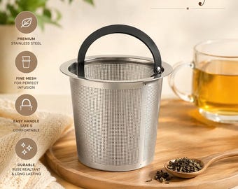 Paquete de 6 coladores de té de malla fina para té de hojas sueltas, aptos para teteras de 550 ml (18 oz).