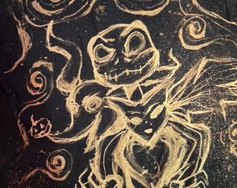 Bleach Dye Jack Skeleton and Zero Shirt from NightMare Before Christmas ( Made by Sunny )