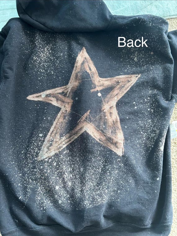 Bleach Dye Star alternative hoodie ( Made by Sunny)