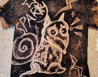 Bleach Dye Sparky Frankenweenie Shirt ( Made by Sunny)