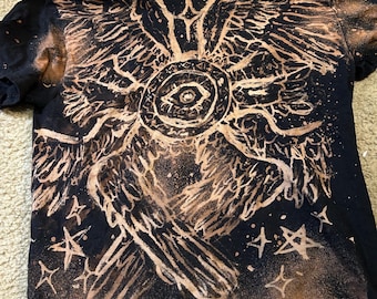 Bleach Dye Biblically Accuate Angel shirt ( Made by Sunny)
