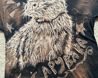 Bleach Dye Capybara Shirt ( Made by Sunny)
