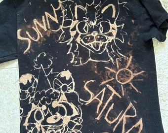 Bleach Dye Sunny Saturn YouTube Merch Shirt ( Made by Sunny )