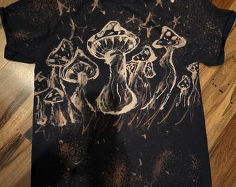 Bleach Dye Mushroom Shirt ( Made by Sunny )