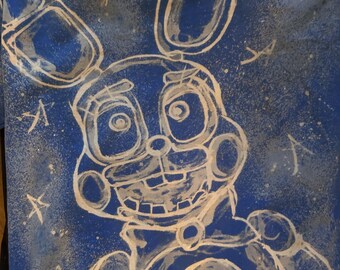 Bleach Dye Blue FNAF Toy Bonnie shirt ( Made by Sunny )