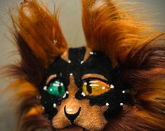 Black and brown cat  mask with bendable ears