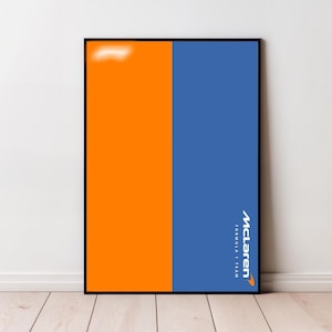 McLaren Technik Kompatibel |  Digitales Kunstwerk für die Wand Poster |  Digitaldruck im Maßstab 1:8 | Technik 42141 kompatibel | Formel-Poster