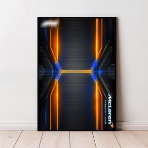 McLaren Technik Kompatibel, Digitale Kunst für Wand Poster | Digitaldruck im Maßstab 1:8 | Technik 42141 kompatibel | Formel-Poster