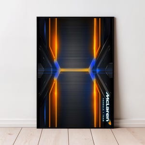 McLaren Technik Kompatibel, Digitale Kunst für Wand Poster | Digitaldruck im Maßstab 1:8 | Technik 42141 kompatibel | Formel-Poster