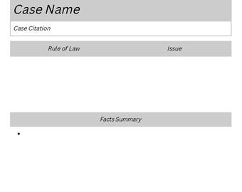 Case Brief Template Pink - Etsy