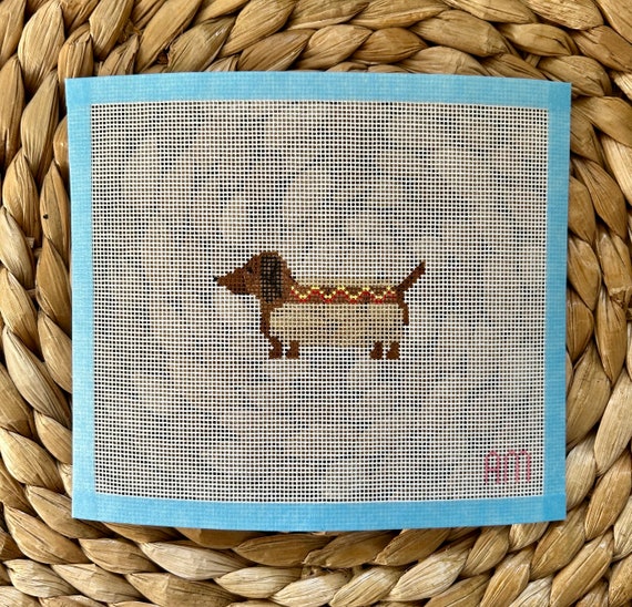 Hot Dog - Stitch Painted Needlepoint Canvas - Etsy