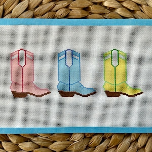 Neon Cowgirl - Stitch Painted Needlepoint Canvas