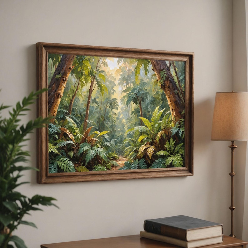 Wall Art Jungle Print Instant Download Lush Jungle Wall Art Jungle