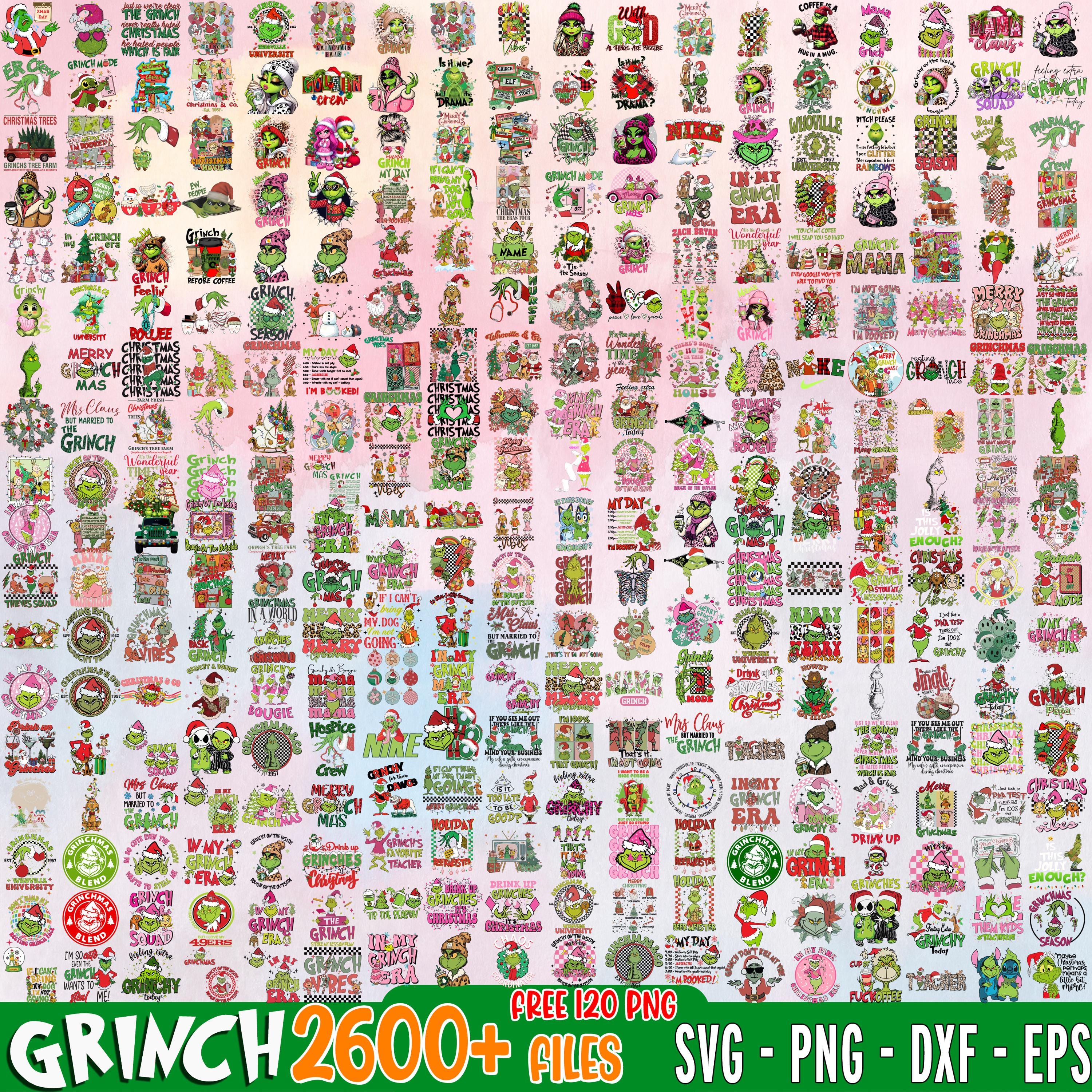 2600+ The Grinch SVG, Png Files | Grinch Christmas Svg Files Cricut & Silhouette, 120 Free Png Clipart, 650+ Unique Design, INSTANT DOWNLOAD
