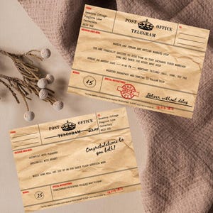 Wedding Invite Template Vintage Telegram Wedding Invite Digital Template Printable Wedding RSVP Vintage Telegram RSVP Wedding Invite