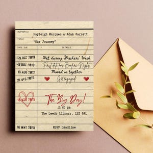 Custom Wedding Invite Template Book Theme Wedding Invite Library Wedding Custom Digital Invite Printable Wedding Template Custom Love Story
