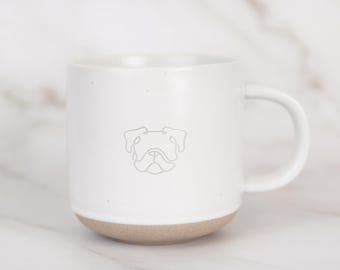 Bulldog Tea/ Coffee Mug with Speckled Glaze