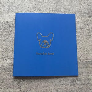 Tarjeta de felicitación con el motivo "Bulldog francés amante de los franceses"