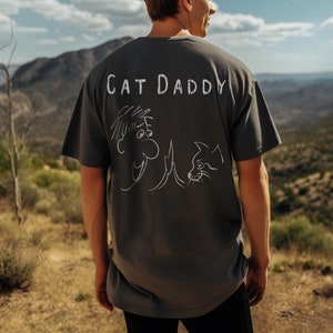 Cat Daddy Shirt | Gifts for Cat Lovers | Black Cat Drawing  | Animal Lover Present | Valentine Gifts for Him | Simple Sketch