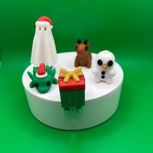 Christmas Mini Figures Set Unique Holiday Decor Gifts for Christmas Lovers Cute Mini Figurines for Desk Shelf or Stocking Stuffers Flexi