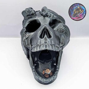 3D Printed Skull Dice Tower, Dragon Dice Roller for Dungeons and Dragons, 3D Printed RPG Accessory, All Dice Sizes, Tabletop Game Decor