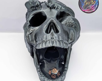 3D Printed Dragon Skull Dice Tower, RPG Tabletop Decor