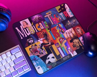 Musical Theatre Is Life Computer Mousepad as a Gift or Present for a Gamer to Decorate their Office or Game Station, Musical Theatre Game