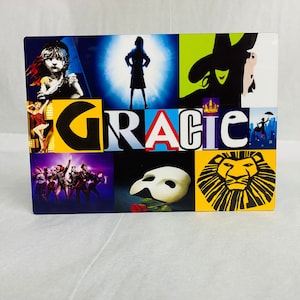 Musical Theatre Personalised Self Standing Personalised Photo Panel Print 20cm x 30cm & Free keyring, Unique design as Musical Theatre Gift