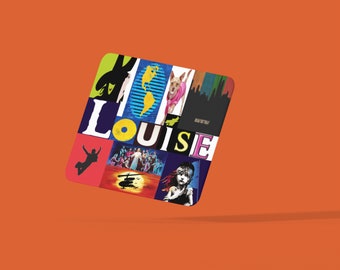Musical Theatre Personalised Name Placemat and Coaster Theatre Gift, Theatre Table Setting, West End Coaster, Broadway Placemat, Theatrical
