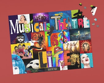 Musical Theatre Is Life 300 Piece Puzzle, Musical Theatre Game, West End and Broadway Large Puzzle, Family Games Night Puzzle for All