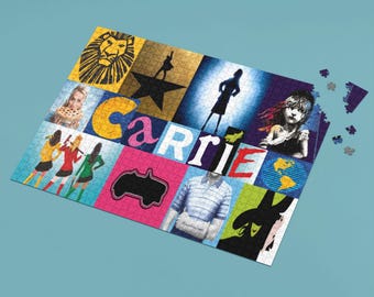 Personalised 300 Piece Puzzle, Musical Theatre Game, West End and Broadway Large Puzzle, Personalised Puzzle, Unique Musical Theatre Gift
